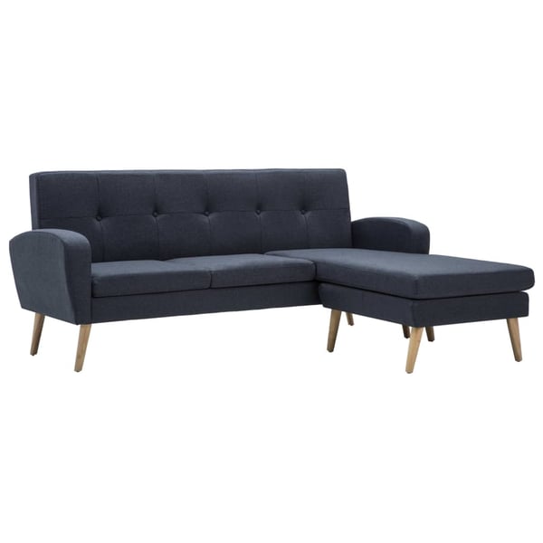 vidaXL L-formet sofa stofbeklædning 186 x 136 x 79 cm mørkegrå