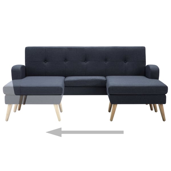 vidaXL L-formet sofa stofbeklædning 186 x 136 x 79 cm mørkegrå