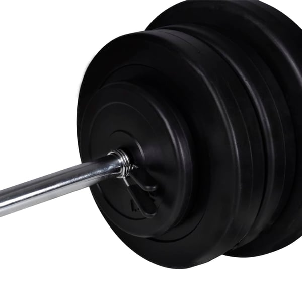 vidaXL Treningsbenk med vektstativ, vektstang og manualsett 60,5kg
