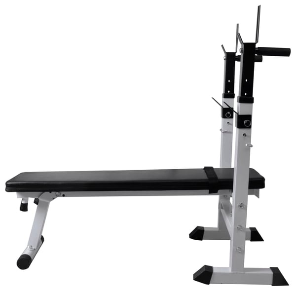 vidaXL Treningsbenk med vektstativ, vektstang og manualsett 120 kg