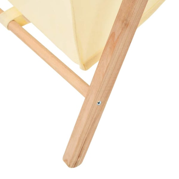 vidaXL vasketøjskurv cedertræ og stof beige 42 x 41 x 64 cm