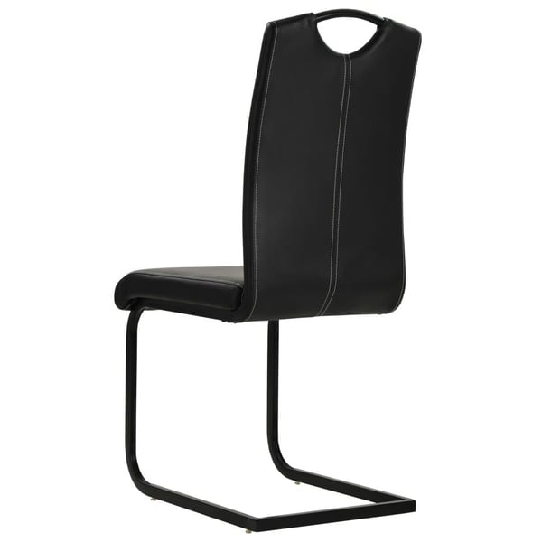 vidaXL spisebordsstole med cantilever 6 stk. kunstlæder sort