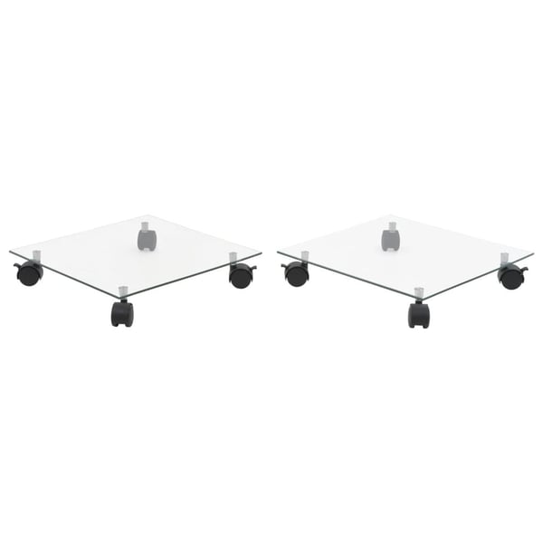 vidaXL Plantetraller 2 stk herdet glass 35x35 cm kvadratisk