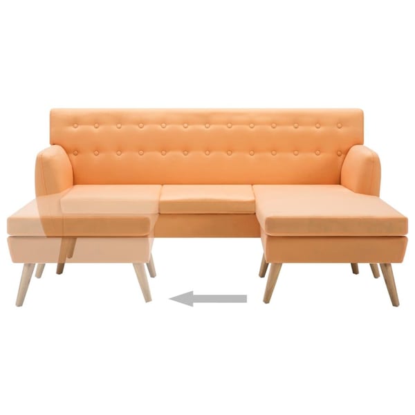 vidaXL L-formet sofa 171,5x138x81,5 cm stofbetræk orange