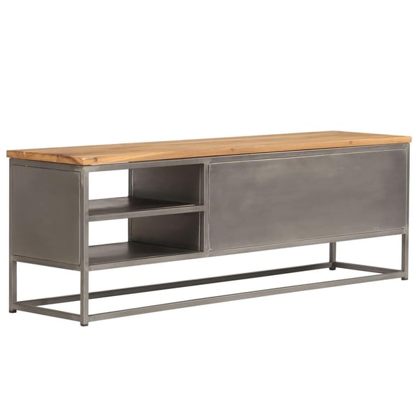 vidaXL TV-skab genanvendt teak og stål 120 x 30 x 40 cm