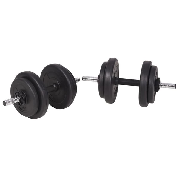 vidaXL Viktbänk set med viktställning skivstång och hantlar 90 kg