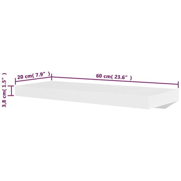 vidaXL væghylder 4 stk. 60 cm hvid
