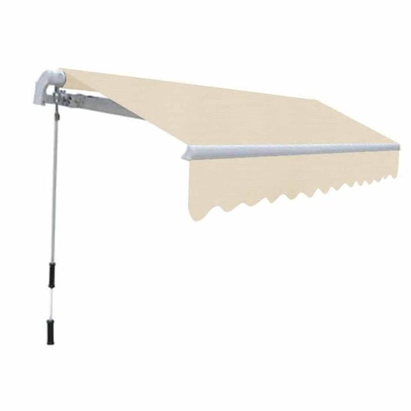 vidaXL Markis manuellt infällbar 300 cm gräddvit