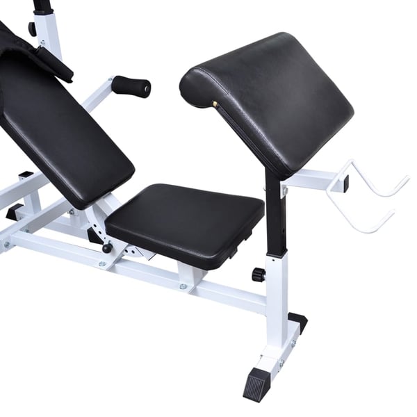 vidaXL Kuntopenkki painotangolla + levy- ja käsipainosarja 120 kg