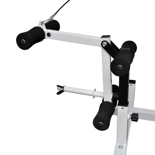 vidaXL Kuntopenkki painotangolla + levy- ja käsipainosarja 120 kg