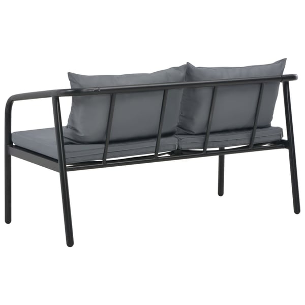 vidaXL 2-personers havesofa med hynder grå aluminium