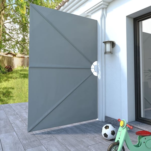 vidaXL Sammenleggbar sidemarkise for terrasse grå 240x160 cm
