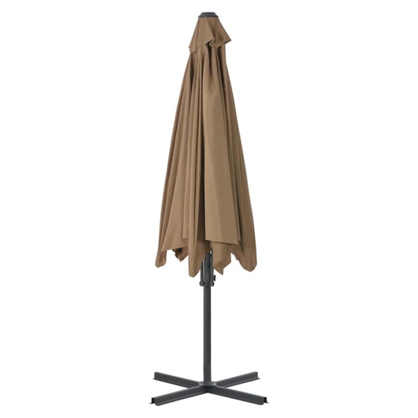 vidaXL Parasoll med stålstang 300 cm gråbrun