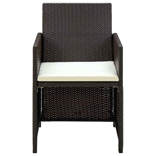 vidaXL haveloungesæt 4 dele med hynder polyrattan brun
