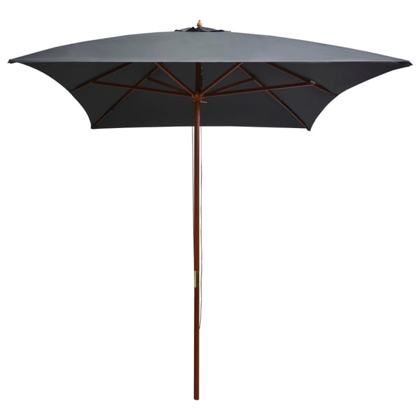 vidaXL Parasoll med trestang 200x300 cm antrasitt
