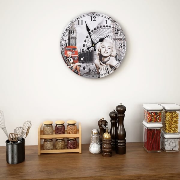 vidaXL Vintagetyylinen seinäkello Marilyn Monroe 30 cm
