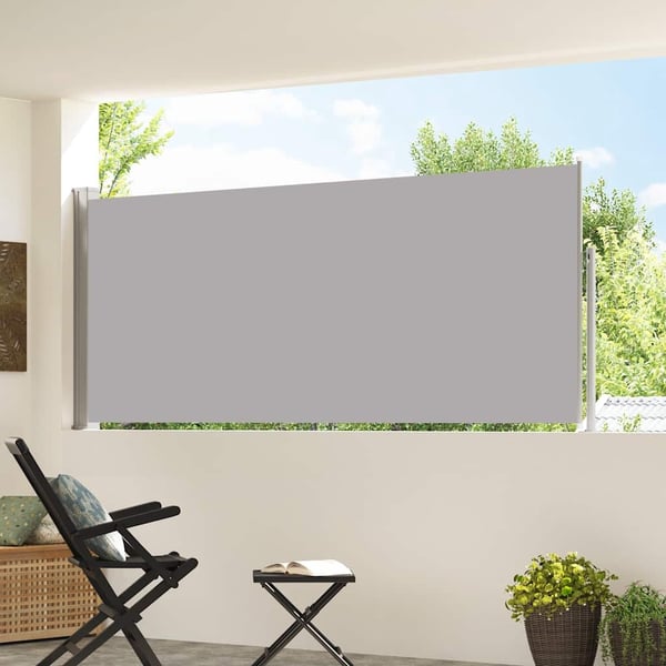vidaXL Uttrekkbar sidemarkise 120 x 300 cm grå