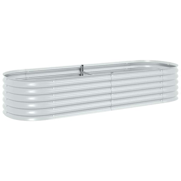 vidaXL Høybed 240x80x44 cm galvanisert stål sølv