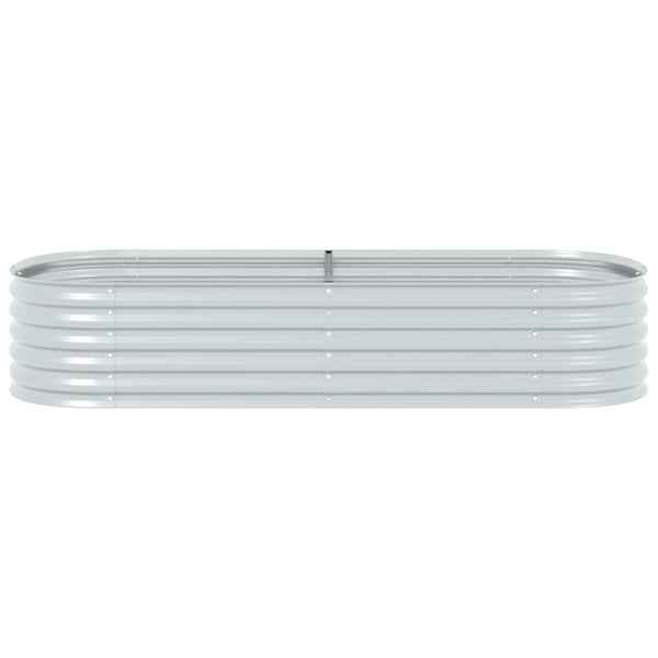 vidaXL Høybed 240x80x44 cm galvanisert stål sølv