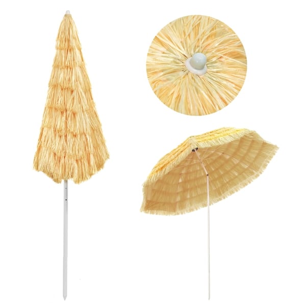 vidaXL Strandparasoll naturell 300 cm Hawaii-stil