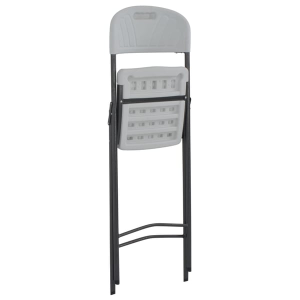 vidaXL foldbare barstole 2 stk. HDPE og stål hvid