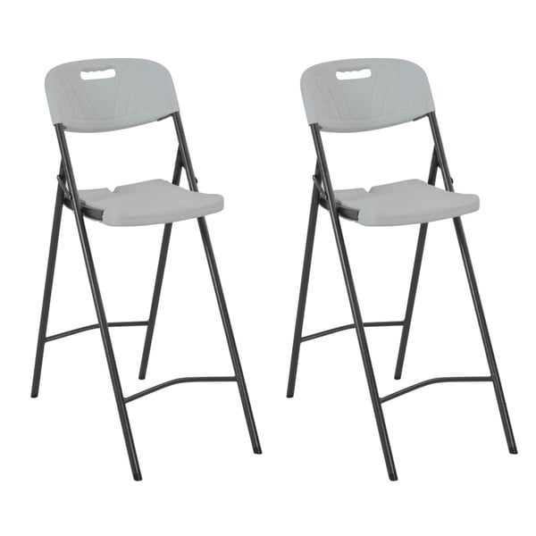 vidaXL foldbare barstole 2 stk. HDPE og stål hvid