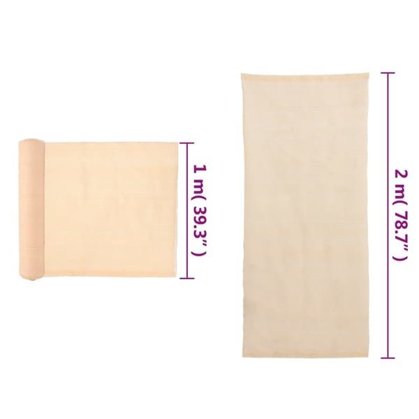 vidaXL Näkösuoja HDPE 2x10 m beige