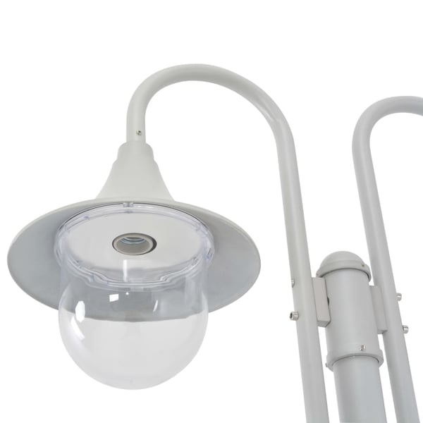 vidaXL havestolpelampe E27 220 cm aluminium 2 lanterner hvid