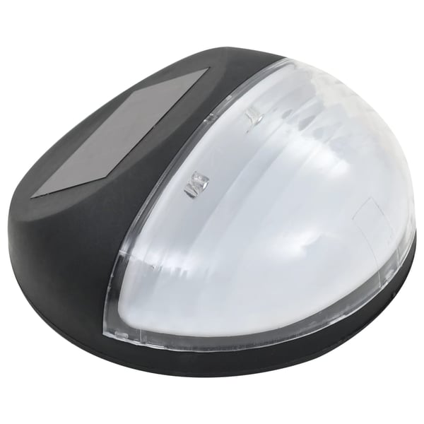 vidaXL væghængte LED-solcellelamper 12 stk. rund sort