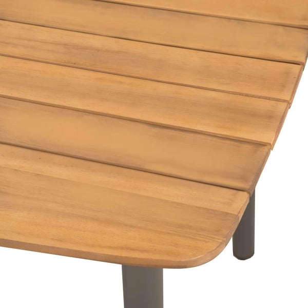 vidaXL Puutarhapöytä 150x90x72 cm akaasiapuu ja teräs