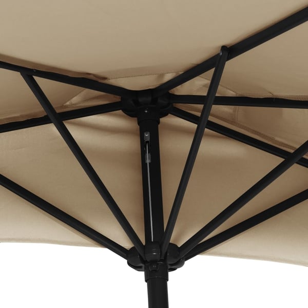 vidaXL Balkongparasoll med aluminiumsstang gråbrun 300x155 cm halv