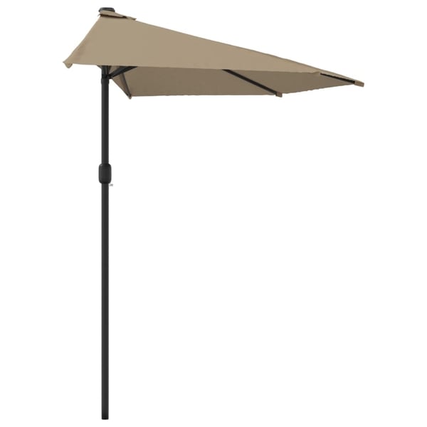 vidaXL Balkongparasoll med aluminiumsstang gråbrun 300x155 cm halv
