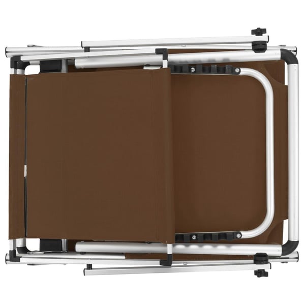 vidaXL foldbar liggestol med tag aluminium og textilene brun
