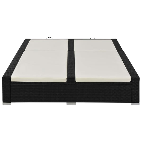 vidaXL dobbelt liggestol polyrattan sort