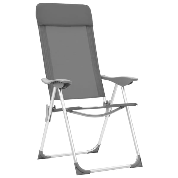 vidaXL foldbare campingstole 4 stk. aluminium grå