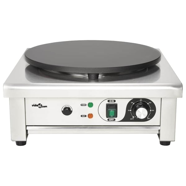 vidaXL Elektrisk crêpejern med uttrekkbar skuff 40 cm 3000 W