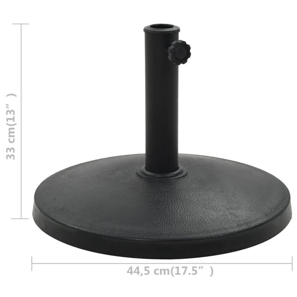 vidaXL parasolfod rund polyresin 10 kg sort