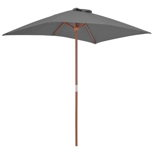 vidaXL Parasoll med trestang 150x200 cm antrasitt