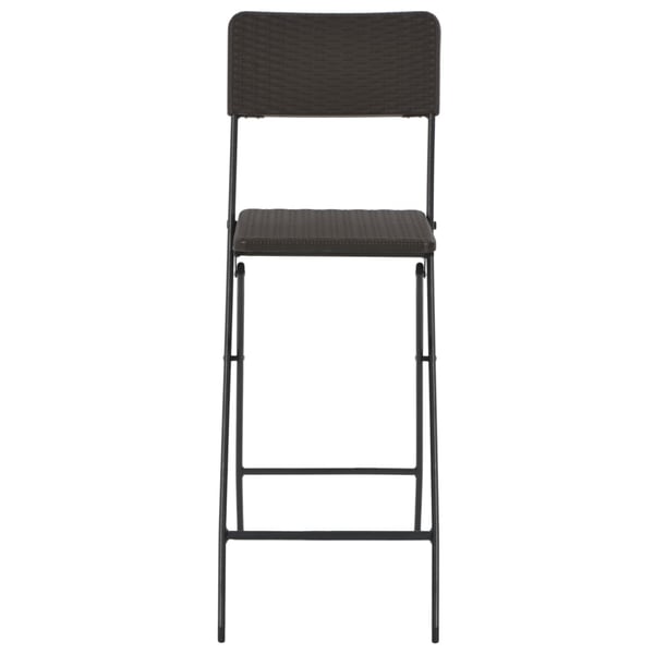 vidaXL foldbare barstole 2 stk. HDPE og stål brun rattanlook