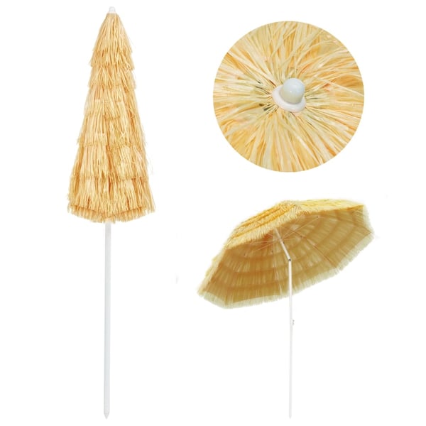 vidaXL Strandparasoll naturell 240 cm Hawaii-stil