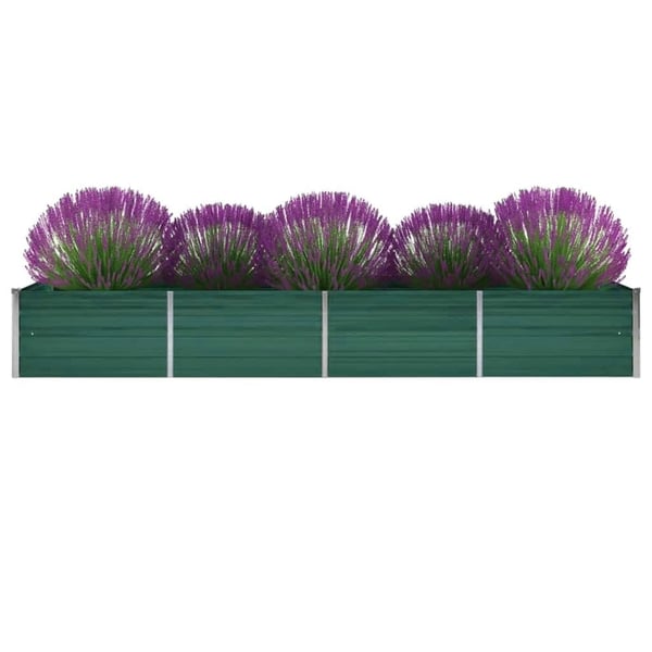 vidaXL Høybed galvanisert stål 320x80x45 cm grønn