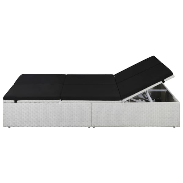 vidaXL liggestol med hynde polyrattan sort