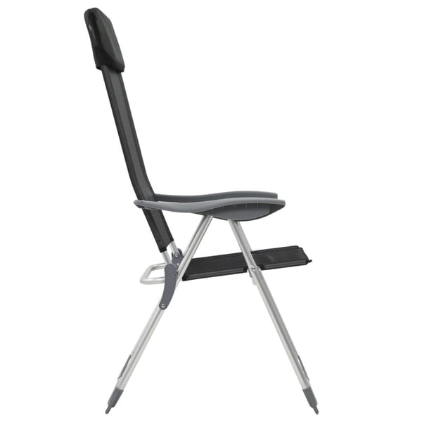vidaXL foldbare campingstole 2 stk. aluminium sort