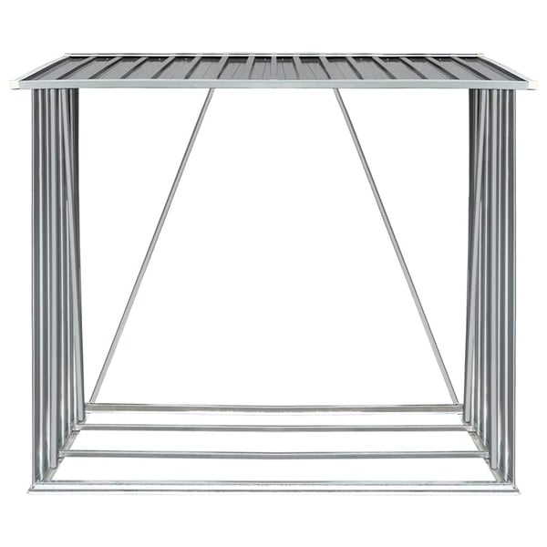 vidaXL brændeskur til haven galvaniseret stål 163 x 83 x 154 cm grå