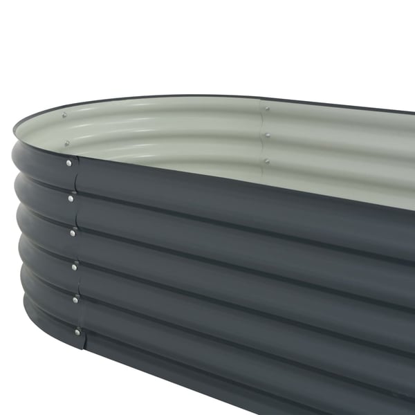 vidaXL Høybed 240x80x44 cm galvanisert stål grå