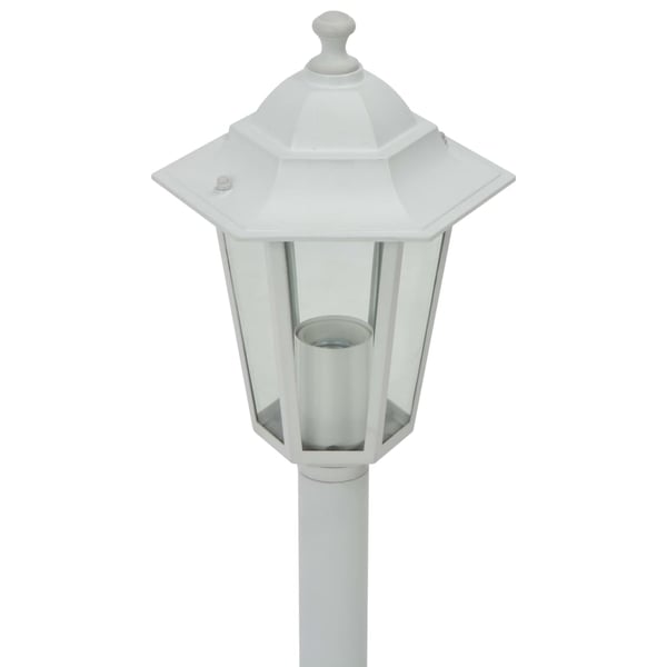 vidaXL Hagelyktestolpe E27 110 cm 6 stk aluminium hvit