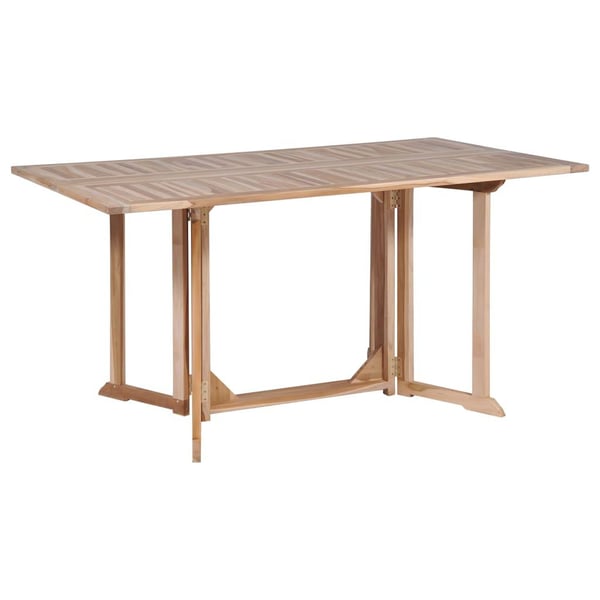 vidaXL Utendørs spisestuesett sammenleggbart 7 deler heltre teak