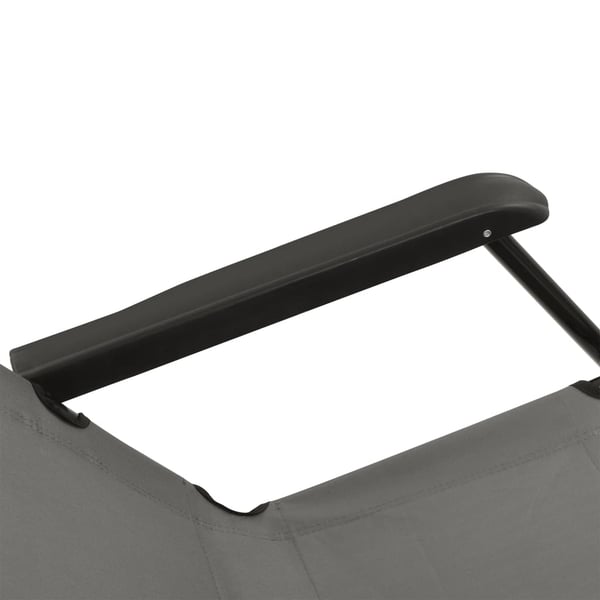 vidaXL foldbare liggestole 2 stk. med fodstøtter stål grey