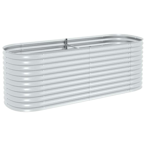 vidaXL Høybed 240x80x81 cm galvanisert stål sølv