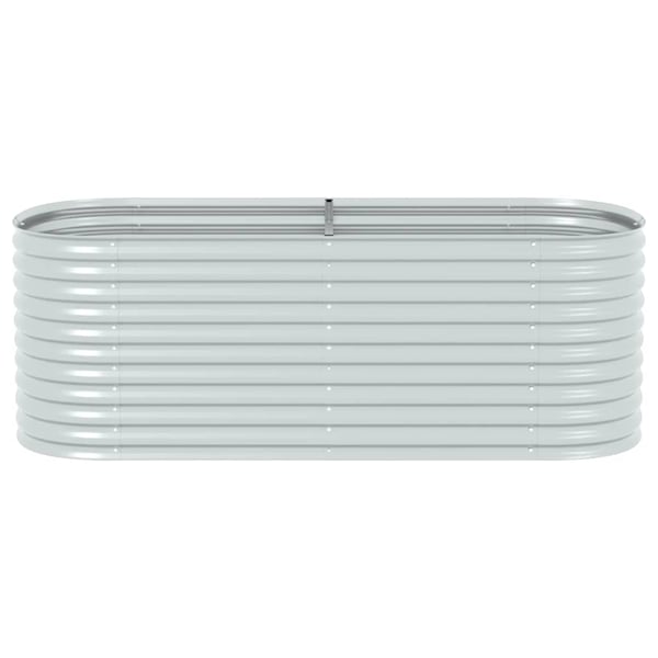 vidaXL Høybed 240x80x81 cm galvanisert stål sølv